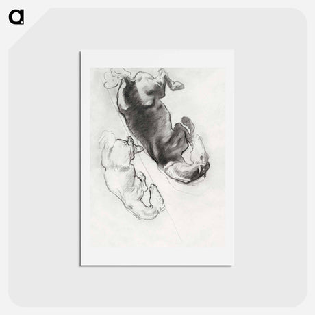 アートポストカード-Studies for "The Fall of Gog and Magog" by John Singer Sargent - ジョン シンガー サージェント Postcard.