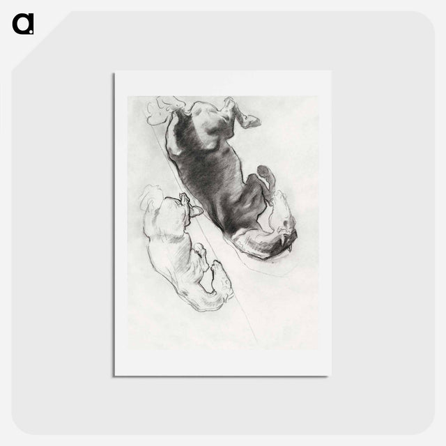 アートポストカード-Studies for "The Fall of Gog and Magog" by John Singer Sargent - ジョン シンガー サージェント Postcard.