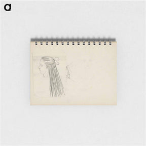 アートメモ帳-Kop van een meisje met haar lange haren in een strik - ユリー デ フラーハ Memo.