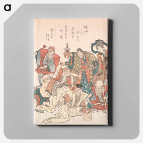 アートパネル-Seven Gods of Good Fortune - 葛飾 北斎 Canvas.