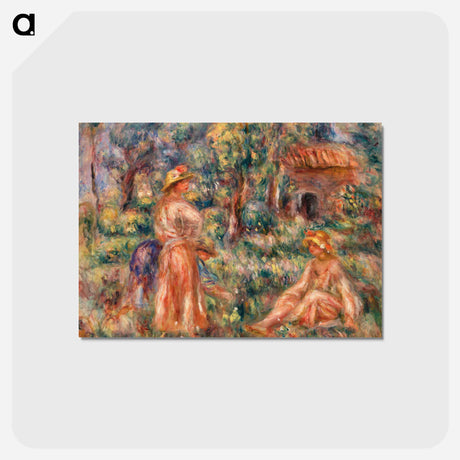 アートポストカード-Girls in a Landscape - ピエール オーギュスト ルノワール Postcard.