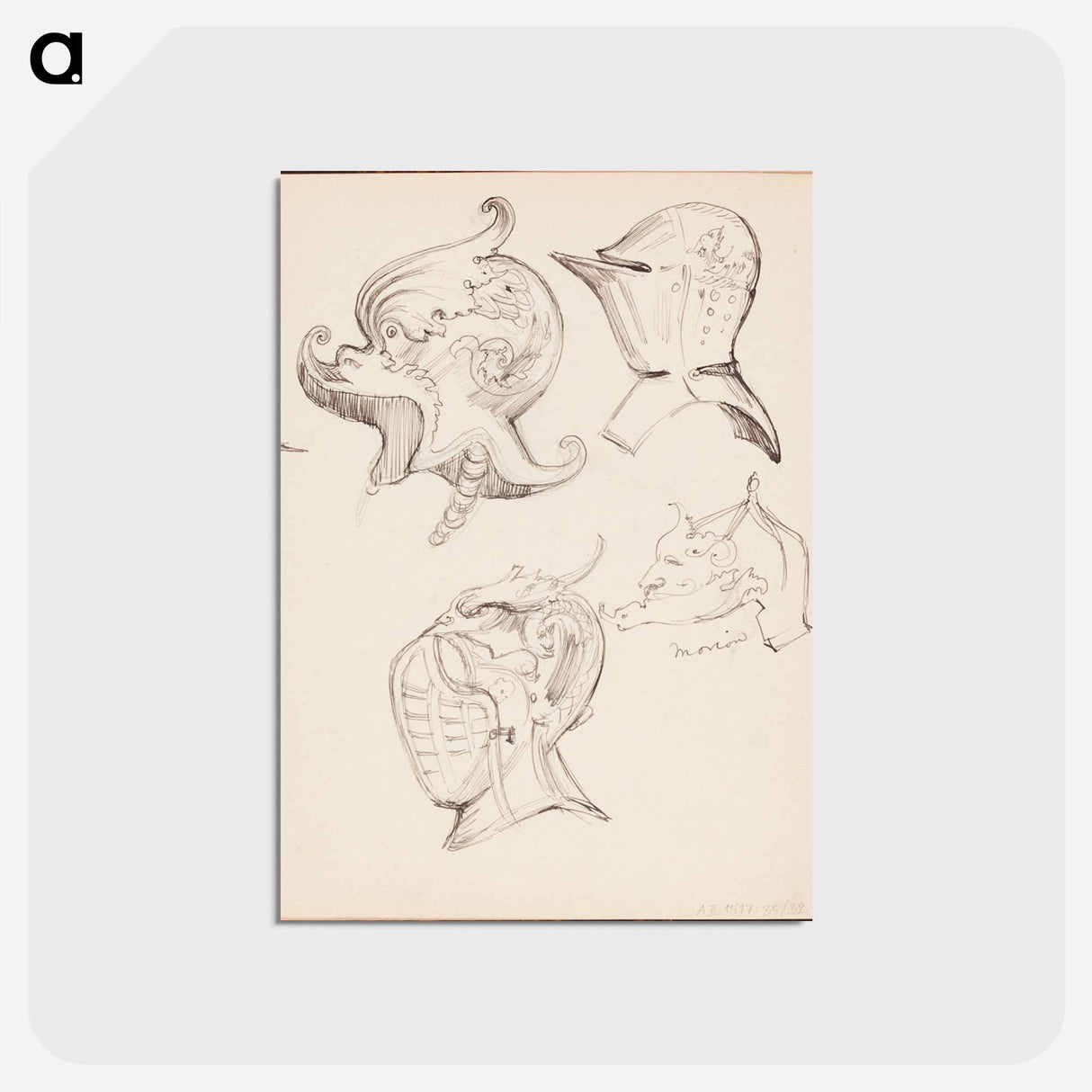 アートポストカード-(unknown) part of a sketchbook - アルバート エーデルフェルト Postcard.
