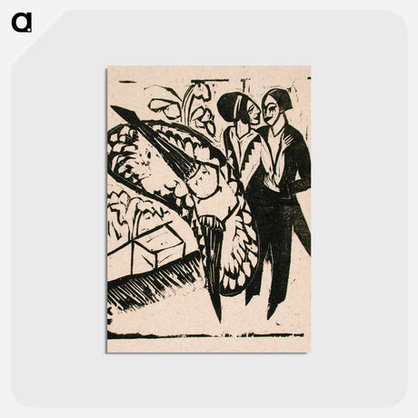 アートポストカード-Fling dance - エルンスト ルートヴィヒ キルヒナー Postcard.