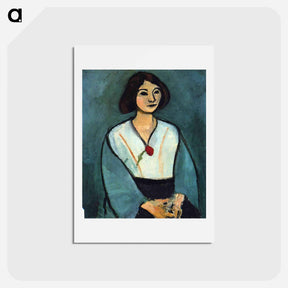 アートポストカード-Woman in Green with a Carnation - アンリ マティス Postcard.