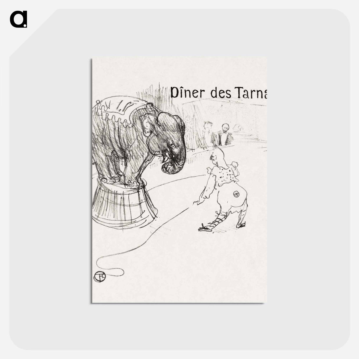 アートポストカード-Menu from the Dinner Tarnais - アンリ ド トゥールーズ ロートレック Postcard.
