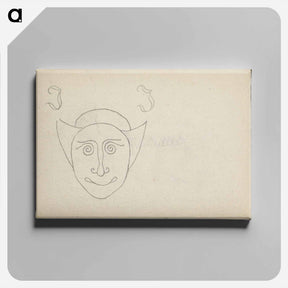 アートパネル-Kop van een fantasiefiguur en twee gestileerde hoofdletters J' - ユリー デ フラーハ Canvas.