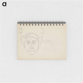 アートメモ帳-Kop van een fantasiefiguur en twee gestileerde hoofdletters J' - ユリー デ フラーハ Memo.