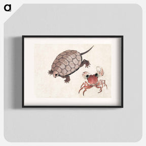 アートポスター-Katsushika Hokusai's turtle and crab - 葛飾 北斎 Poster.