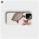 Katsushika Hokusai's turtle and crab - Katsushika Hokusai Phone Case.