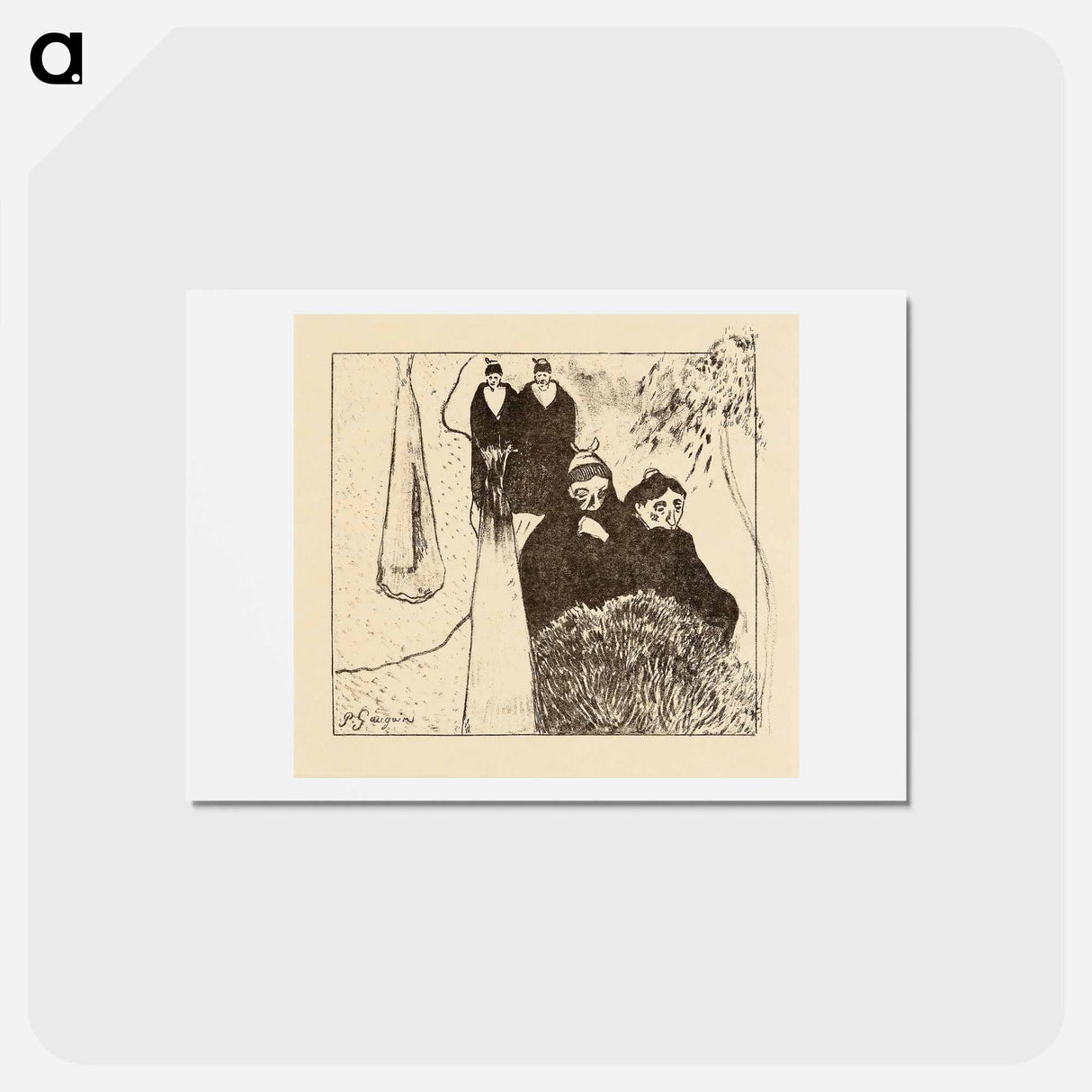 アートポストカード-Old Women of Arles - ポール ゴーギャン Postcard.