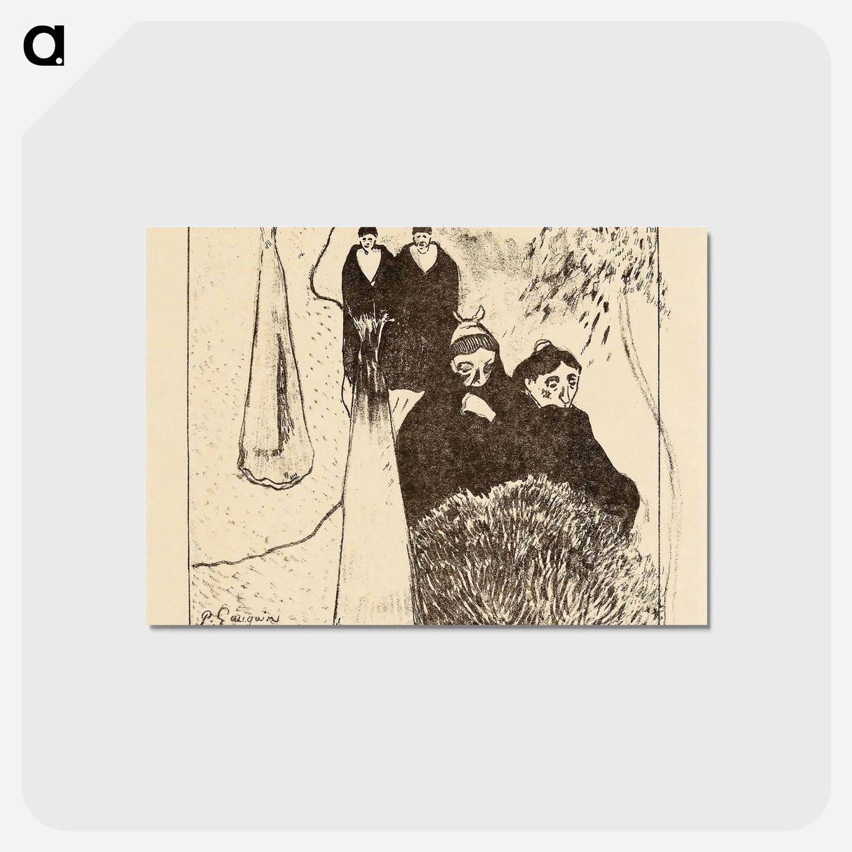 アートポストカード-Old Women of Arles - ポール ゴーギャン Postcard.