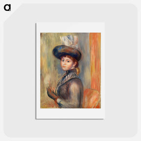アートポストカード-Girl in Gray-Blue - ピエール オーギュスト ルノワール Postcard.