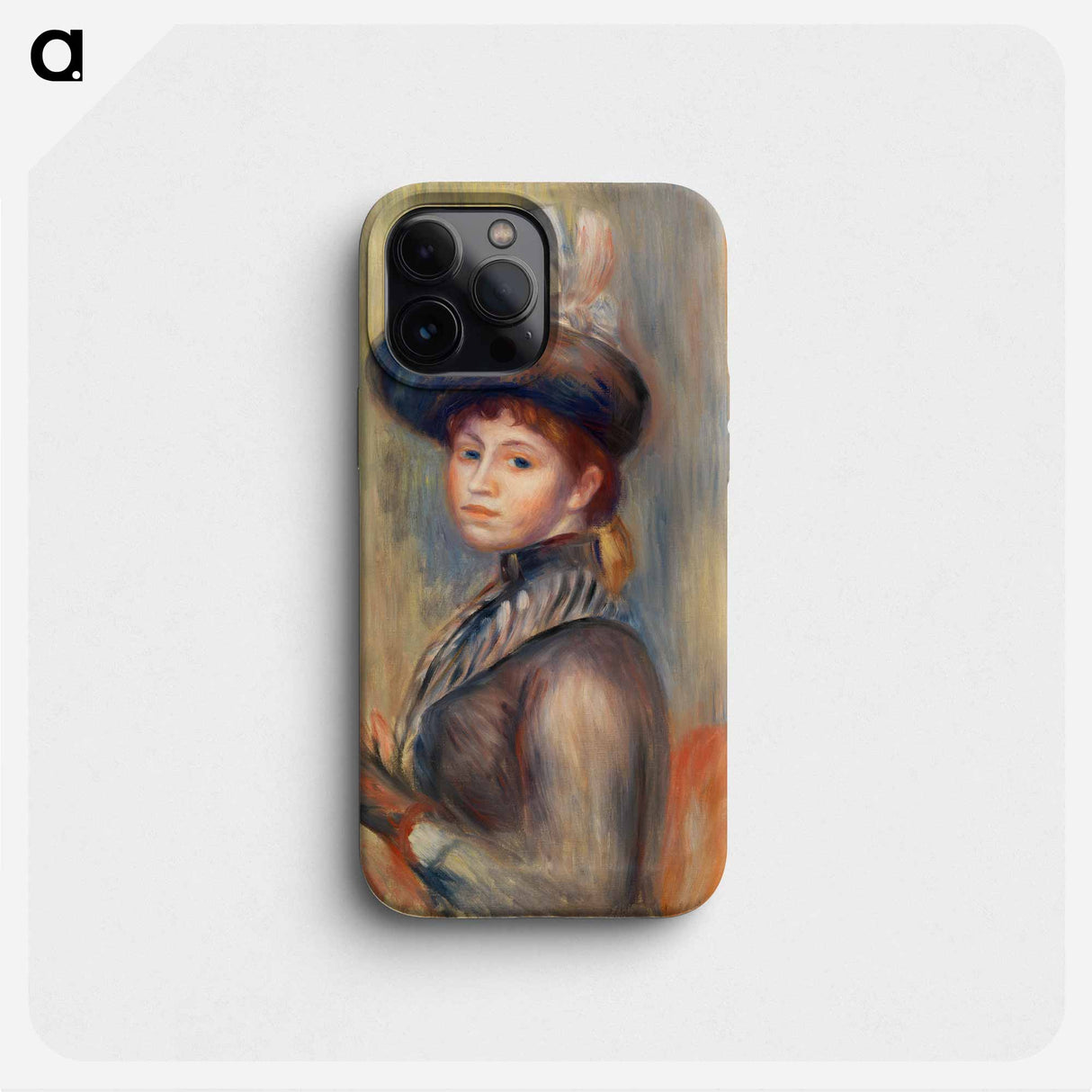 Girl in Gray-Blue - Pierre Auguste Renoir Phone Case.