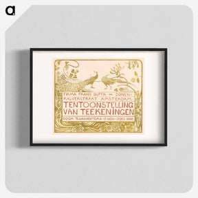 アートポスター-Tentoonstellingsaffiche met een pauw en een fazant voor een tentoonstelling van Theo van Hoytema bij Firma Frans Buffa en Zonen te Amsterdam - テオ ヴァン ホイテマ Poster.