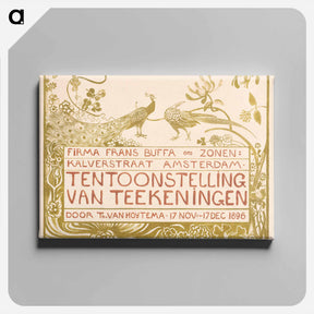アートパネル-Tentoonstellingsaffiche met een pauw en een fazant voor een tentoonstelling van Theo van Hoytema bij Firma Frans Buffa en Zonen te Amsterdam - テオ ヴァン ホイテマ Canvas.