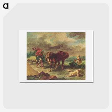 The Moroccan and his Horse - ウジェーヌ ドラクロワ Postcard.
