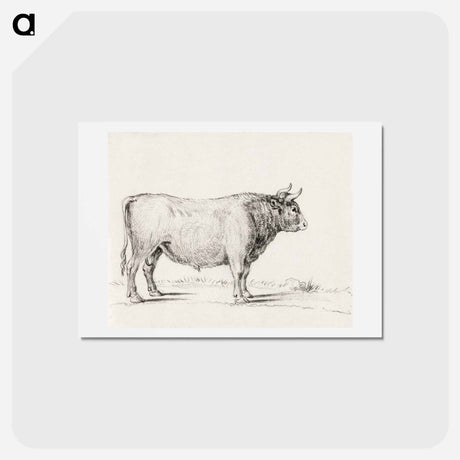 アートポストカード-Standing bull - ジャン ベルナール Postcard.