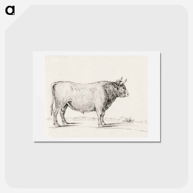 アートポストカード-Standing bull - ジャン ベルナール Postcard.
