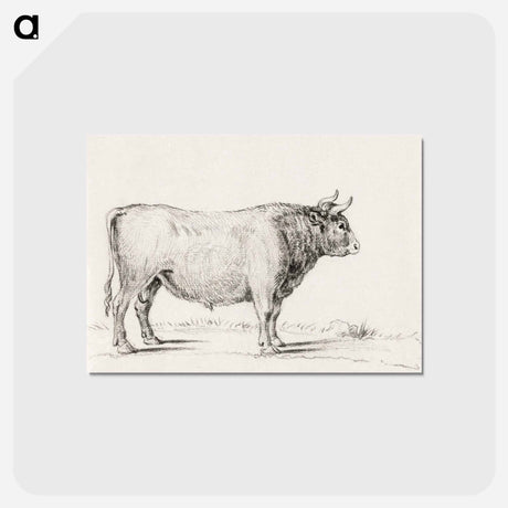 アートポストカード-Standing bull - ジャン ベルナール Postcard.