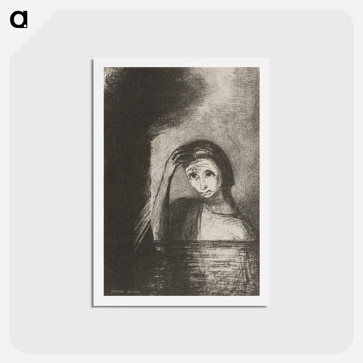 アートポストカード-Frontispiece from Emile Verhaeren's Les Debacles - オディロン ルドン Postcard.