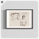 アートポスター-Two Tahitian Women and a Marquesan Earplug - ポール ゴーギャン Poster.