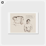アートポストカード-Two Tahitian Women and a Marquesan Earplug - ポール ゴーギャン Postcard.