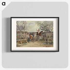 アートポスター-Foxhunting at Melton Mowbray: Taking the Gate at the Hinge Post While Snob Walks Thro'
 - イェール大学アートギャラリー Poster.