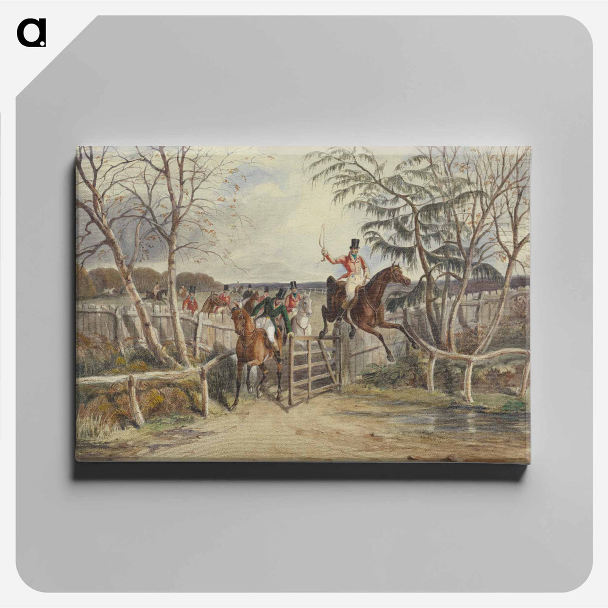 アートパネル-Foxhunting at Melton Mowbray: Taking the Gate at the Hinge Post While Snob Walks Thro'
 - イェール大学アートギャラリー Canvas.