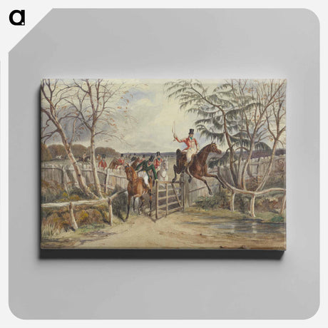 アートパネル-Foxhunting at Melton Mowbray: Taking the Gate at the Hinge Post While Snob Walks Thro'
 - イェール大学アートギャラリー Canvas.