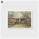 アートポストカード-Foxhunting at Melton Mowbray: Taking the Gate at the Hinge Post While Snob Walks Thro'
 - イェール大学アートギャラリー Postcard.
