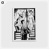 アートポストカード-The Painter and Two Women - エルンスト ルートヴィヒ キルヒナー Postcard.