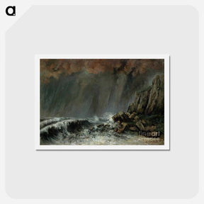 アートポストカード-Marine the Waterspout - ギュスターヴ クールベ Postcard.