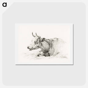 アートポストカード-Lying cow - ジャン ベルナール Postcard.