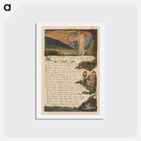 アートポストカード-Holy Thursday - ウィリアム ブレイク Postcard.