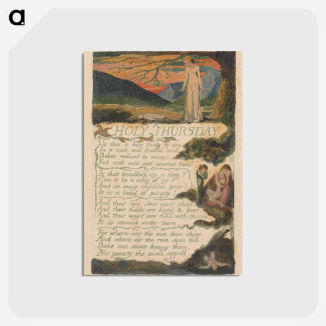 アートポストカード-Holy Thursday - ウィリアム ブレイク Postcard.