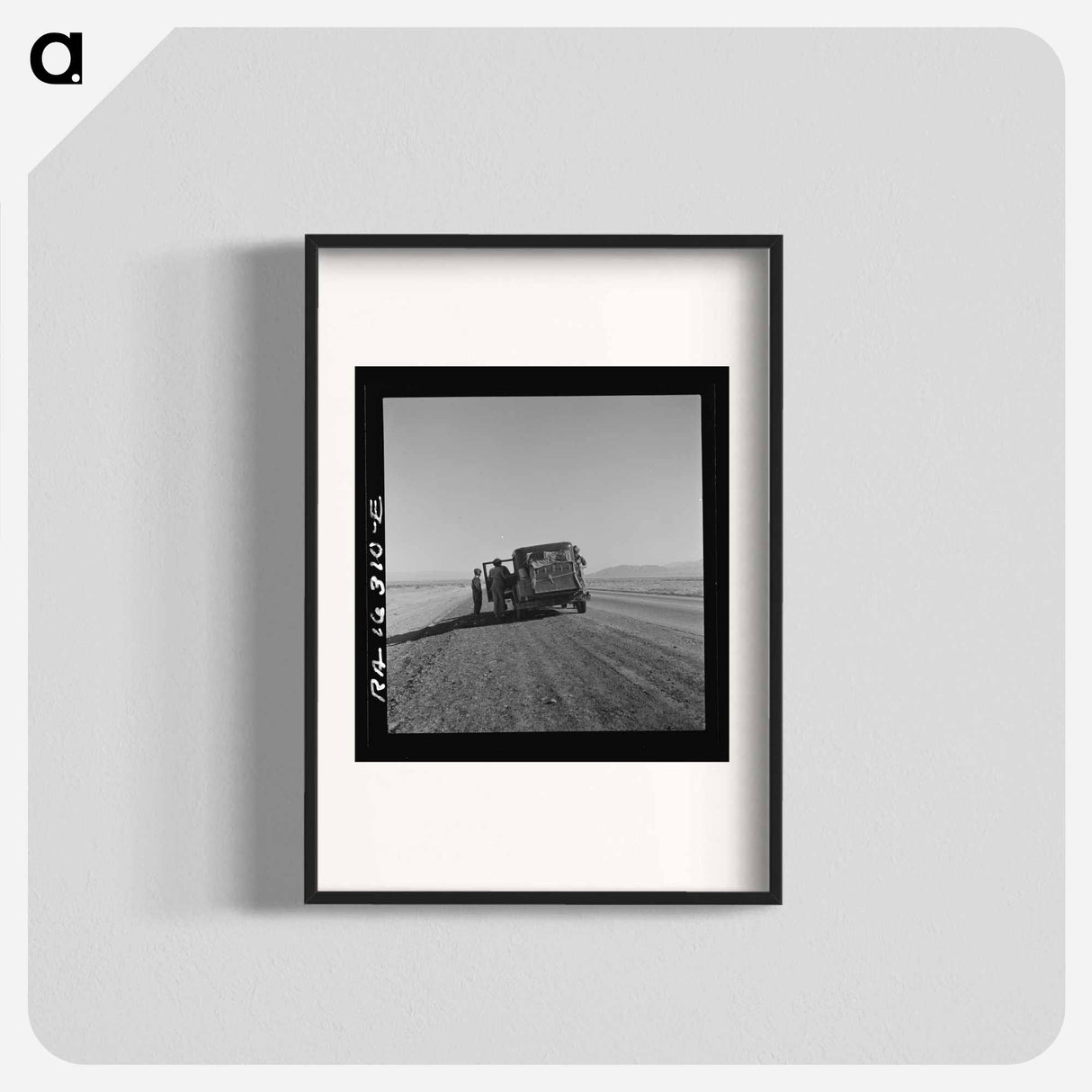 Oklahoma sharecropper entering California stalled on the desert with his wife and four children - Dorothea Lange Poster.