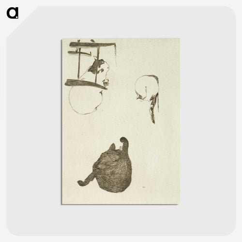 Three cats - エドゥアール マネ Postcard.