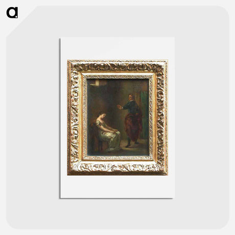 アートポストカード-Hamlet and Ophelia - ウジェーヌ ドラクロワ Postcard.