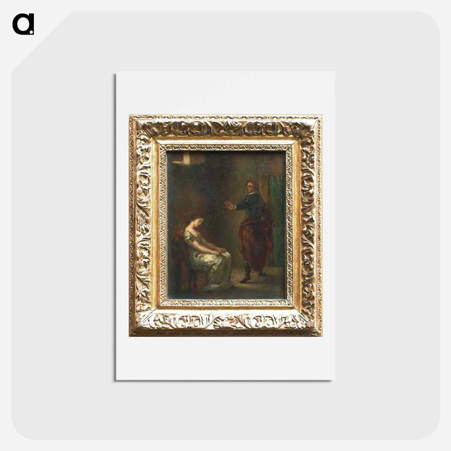 アートポストカード-Hamlet and Ophelia - ウジェーヌ ドラクロワ Postcard.