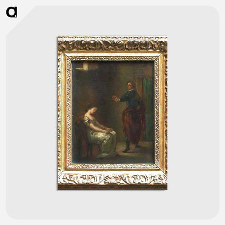 アートポストカード-Hamlet and Ophelia - ウジェーヌ ドラクロワ Postcard.
