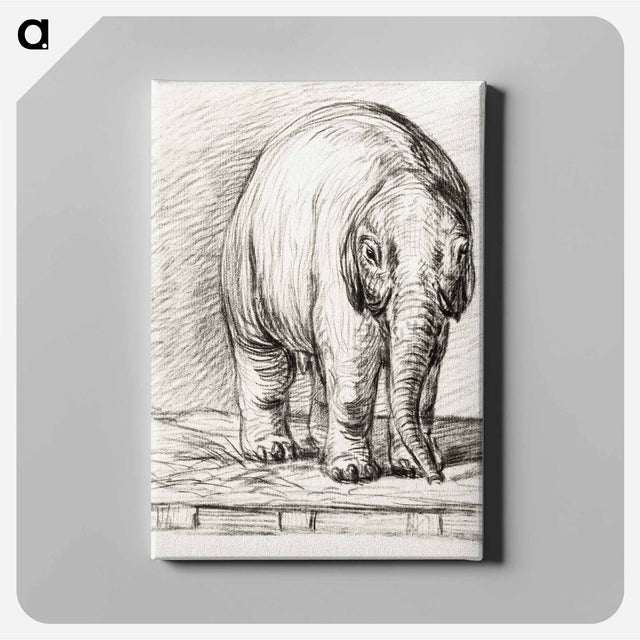 アートパネル-Standing elephant - ジャン ベルナール Canvas.