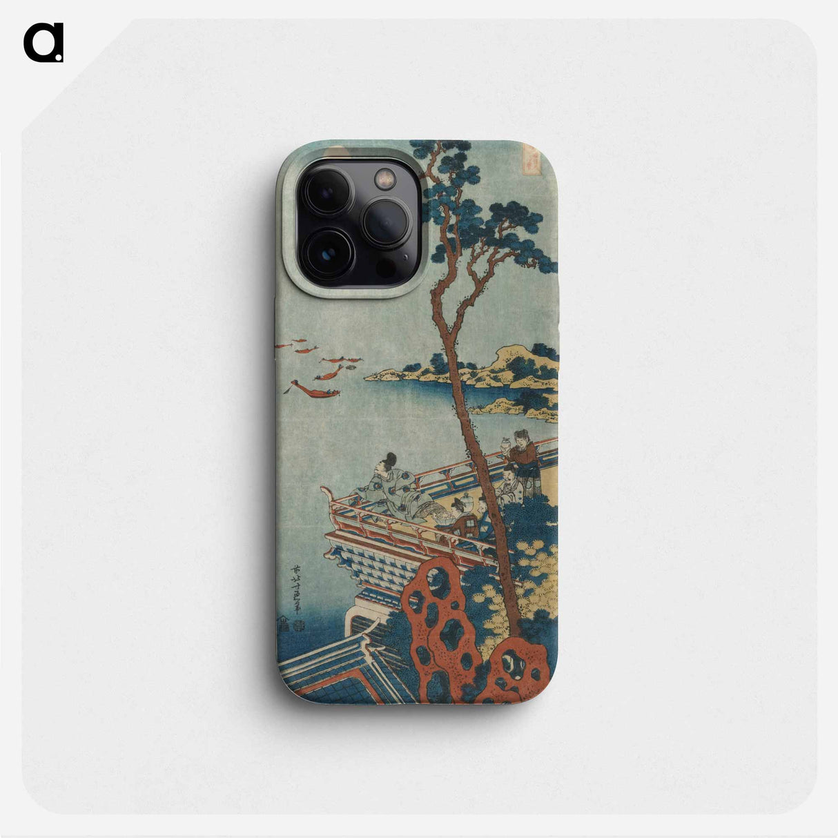 詩歌写真鏡 阿倍仲麻呂 - 葛飾 北斎 Phone Case.