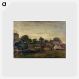 アートポストカード-Farming Village at Twilight - フィンセント ファン ゴッホ Postcard.