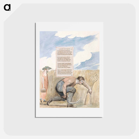 アートポストカード-The Poems of Thomas Gray, Design 109, "Elegy Written in a Country Church-Yard." - ウィリアム ブレイク Postcard.