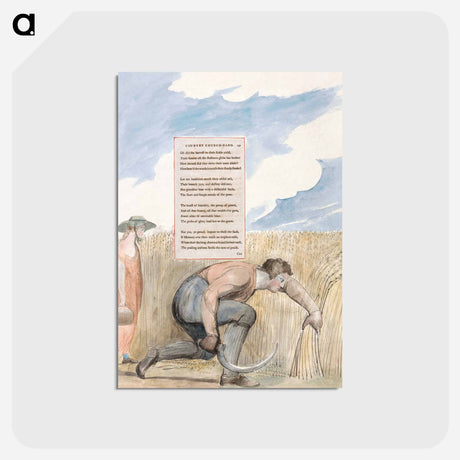 アートポストカード-The Poems of Thomas Gray, Design 109, "Elegy Written in a Country Church-Yard." - ウィリアム ブレイク Postcard.