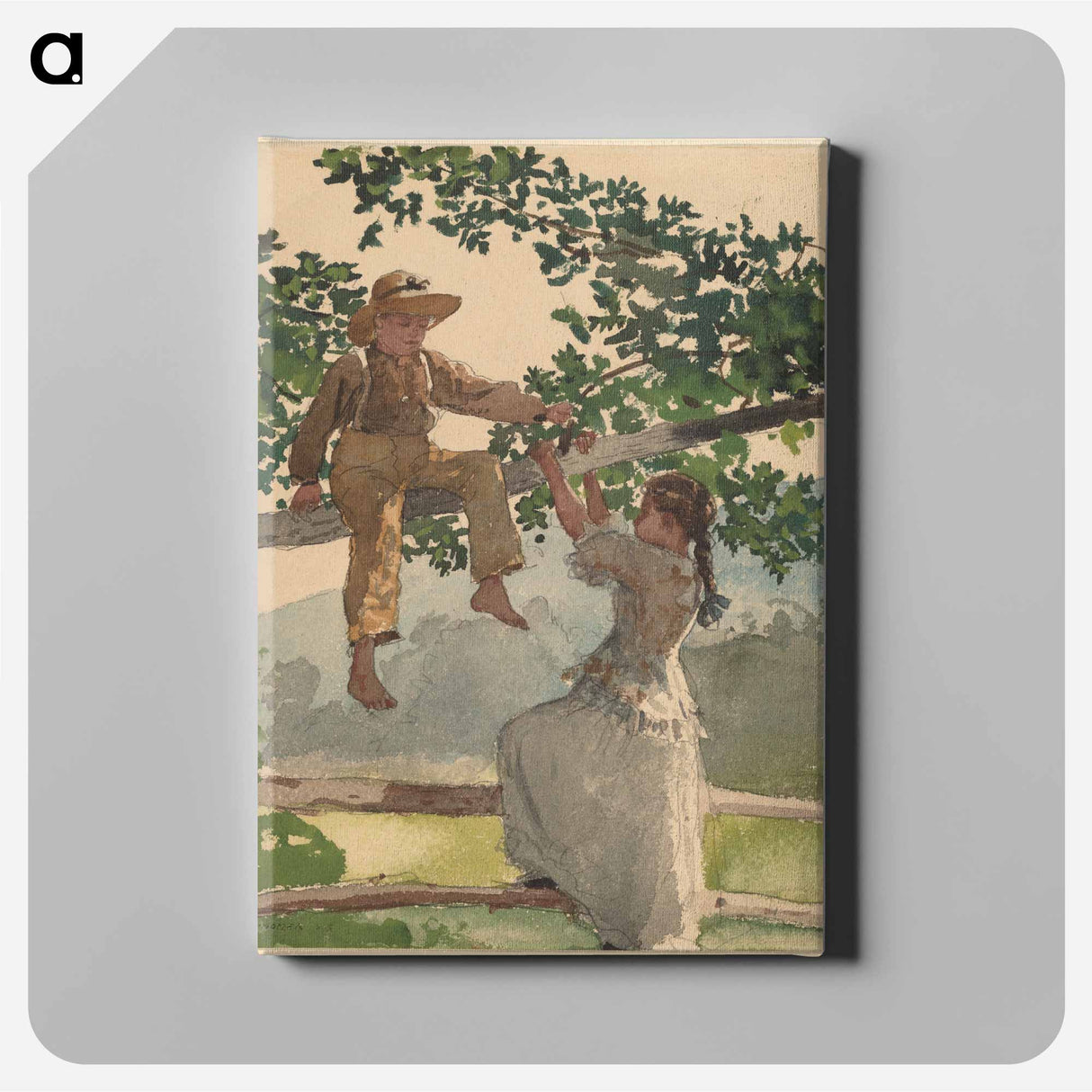 On the Fence - Winslow Homer Canvas.