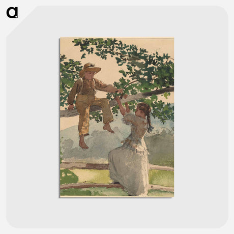 アートポストカード-On the Fence - ウィンスロー ホーマー Postcard.