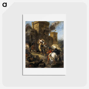 アートポストカード-Rebecca Kidnapped by the Templar, Sir Brian de Bois-Guilbert - ウジェーヌ ドラクロワ Postcard.