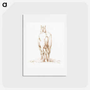 アートポストカード-Standing horse - ジャン ベルナール Postcard.
