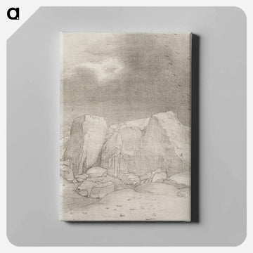 And He Discerns an Arid, Knoll-Covered Plain - オディロン ルドン Canvas.